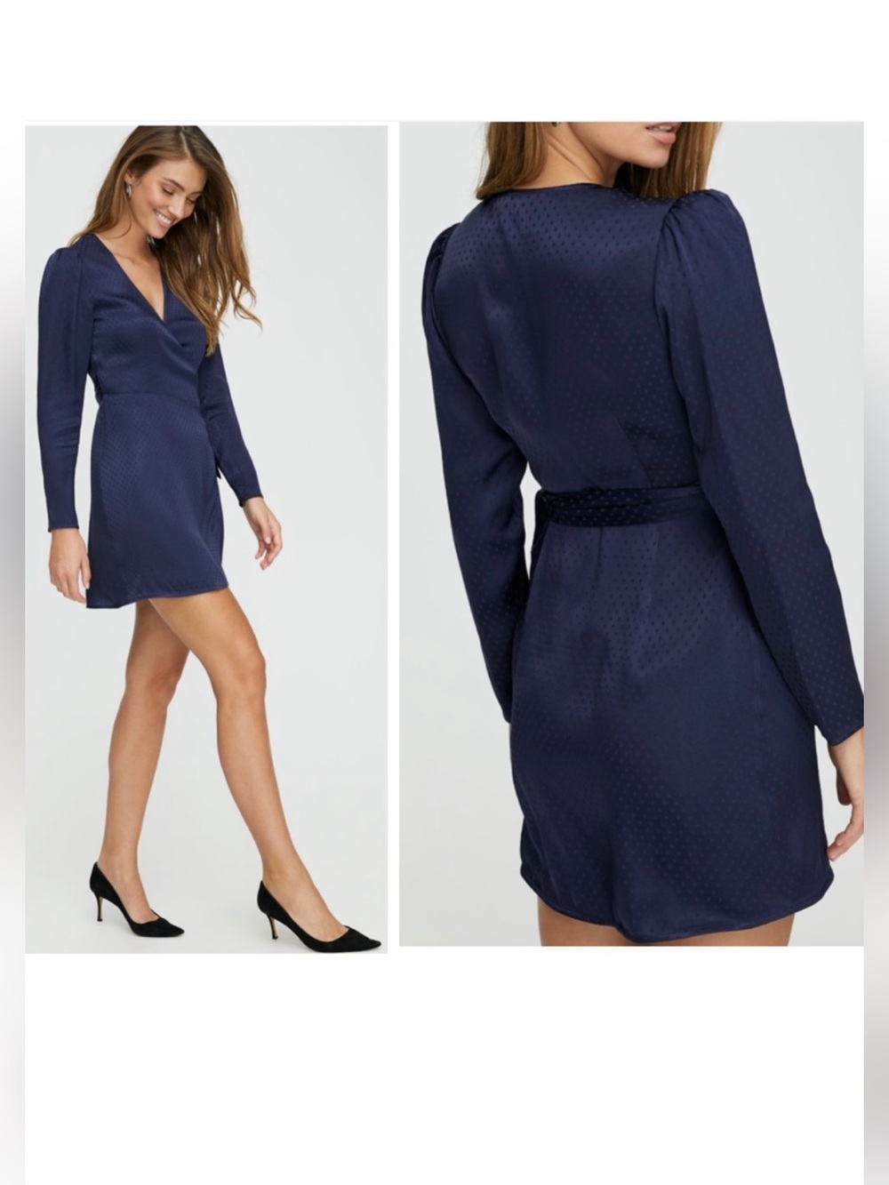 Aritzia Wilfred Callie Dress Pure Indigo Size Small Wrap Dress